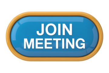 3d icon Join Meeting button isolated on white background, suggesting online conference . Isolated on transparent background, png