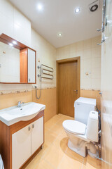 Modern Home Bathroom Interior with Wooden Accents and Clean Design Features