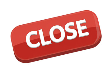 3d icon red close button isolated on a background, indicating an action or function . Isolated on transparent background, png