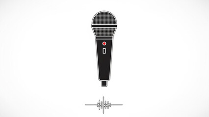 Microphone in Isolation: An artistic illustration of a vintage microphone with soundwaves against the background. Symbolizing communication.