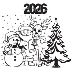 christmas card with snowman