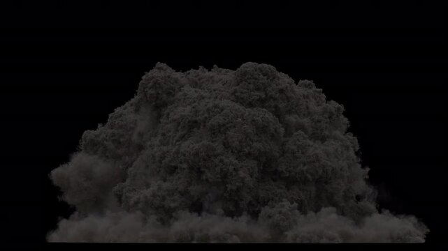 The explosion of a military explosives or flammable with a strong smoke.