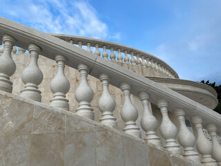 Beautiful stone staircase and blue sky