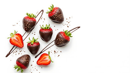 Fototapeta premium Delicious Chocolate-Covered Strawberries with Drizzle