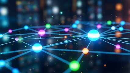 Vibrant optical fiber cables glowing with digital data streams, symbolizing high-speed global network connectivity