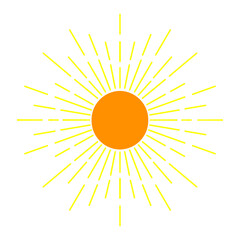 Radiant Sunburst A bright sun, emanating golden rays, symbolizes warmth, energy, and positivity. An illustration capturing the essence of a sunny day.