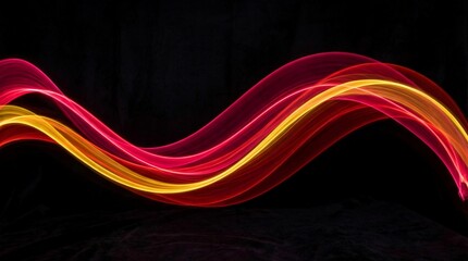 Vibrant wavy light trails with clear visual details, smooth motion, balanced lighting, and natural cinematic style