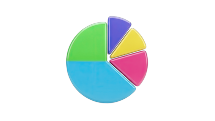 Colorful Pie Chart Illustrating Data Analysis on White Background