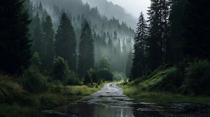  A picture showing the effects of acid rain on forest due to environmental pollution