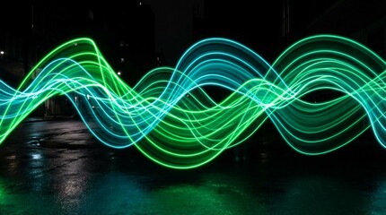 Vibrant light trails at night with clear visual details, smooth motion, balanced lighting, and natural cinematic style