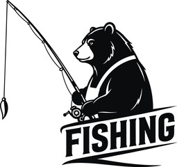 Black bear fishing with rod and reel grizzly bear fishing rod bear, fishing, black bear, grizzly bear, fishing rod, reel, fishing line, hook, fishing bear wildlife, outdoors, recreation, hobby, fishin