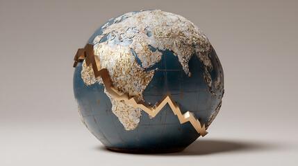  Realistic visual of a deflated globe representing economic slowdown (2)
