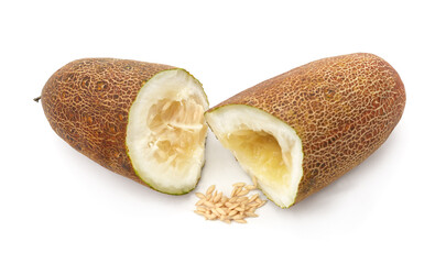 Ripe, split wild cucumber with seeds.