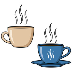 Steaming Brew A close-up view of two cups of hot coffee, exuding warmth and inviting aromas. The steam rising, hinting at the delightful experience to come.