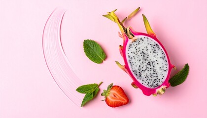 dragon fruit on white background