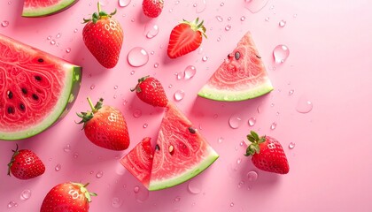 watermelon slices on white background
