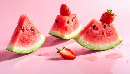 watermelon slices on white background