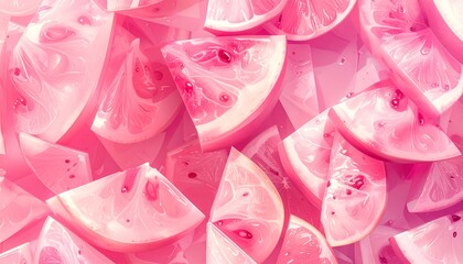 background of orange fruit slices in pink