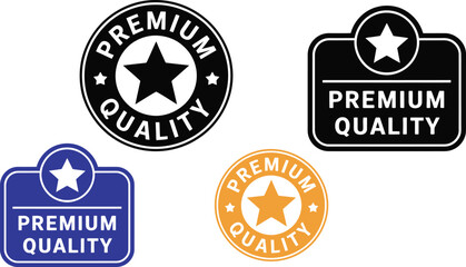 Obraz premium premium quality badge and label icons set with star seal guarantee and certification symbols for branding marketing packaging and trust assurance