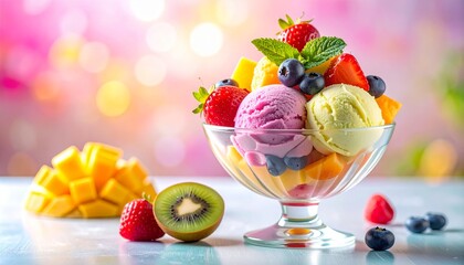 ice cream with fruits