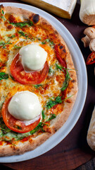 Pizza with burrata cheese