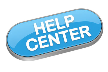 3d icon Blue help center button with a 3D effect . Isolated on transparent background, png