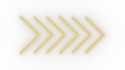 transparent arrow glowing o isolated background