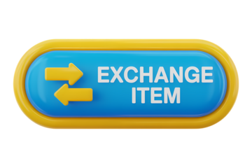 3d icon exchange item button with arrow sign . Isolated on transparent background, png
