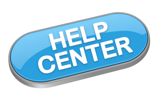 3d icon Blue help center button with a 3D effect . Isolated on transparent background, png - Powered by Adobe