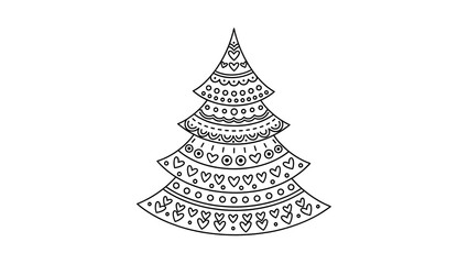 Decorative Christmas Tree Illustration.