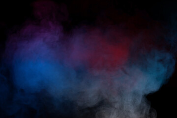 Orange and red steam on a black background.