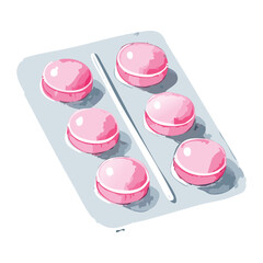 Pink Tablets Blister Packaging For Healthcare Therapy Medicine Distribution And Professional Hospital Health Patient Recovery Services