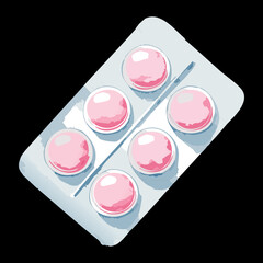 Pink Capsule Pills In Blister Pack For Pharmaceutical Medicine Prescription And Daily Health Supplement Treatment Plan
