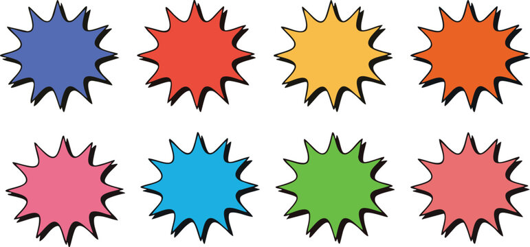 Jagged speech bubble material frame spike decoration pop simple surprise shock sale discount price reduction decoration heading title border with border words conversation angry scolding dissatisfacti