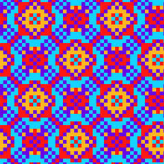 Mexican multicolored Latin American background in the form of blue and yellow-red squares