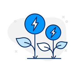 Energy Harvesting Devices Icon: Vector Line Graphic for Sustainable Power and Green Technology Concepts. Energy harvesting icon, renewable energy, eco innovation, and clean power.