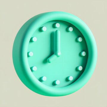Modern mint green clock