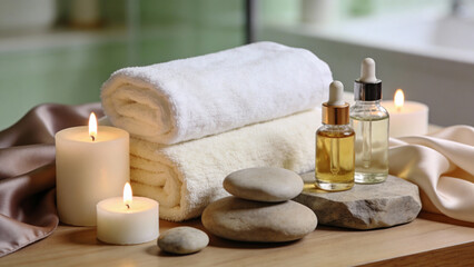 Spa Wellness Still Life on Table &mdash; Luxury Relaxation and Self-Care Stock Photo