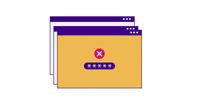 Website Access Denied Concept 2D Animation 4K &ndash; Blocked Login and Secure Web Protection Interface