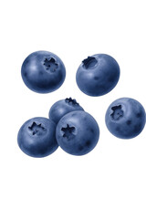 Fresh Blueberries Isolated on Transparent Background