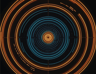 Concentric Circles Abstract Digital Art.