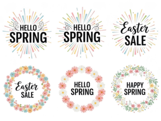 Beautiful spring and easter sale banner templates with floral designs