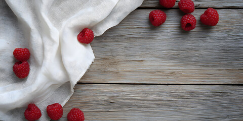 Wooden surface with white napkin lifestyle minimalist flat lay