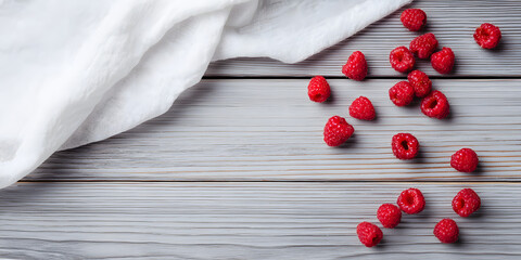 Wooden surface with white napkin lifestyle minimal flat lay