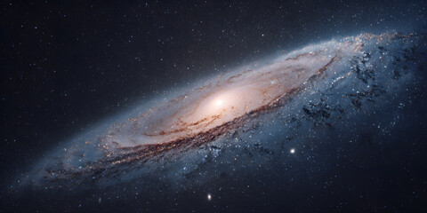 Luminous Andromeda Galaxy cosmic landscape nature minimal