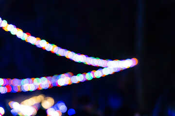 An abstracted view of blurry Christmas lights