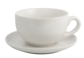 An empty ceramic coffee cup isolated on white background with clipping path