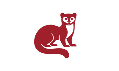 silhouette of marten or ferret vector logo design template