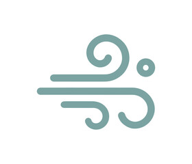 Obraz premium Minimalist wind symbol design: simple curved lines and flowing style