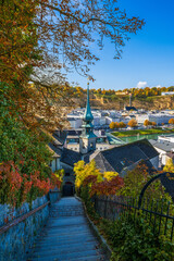 City of Salzburg with Salzach River, Austria